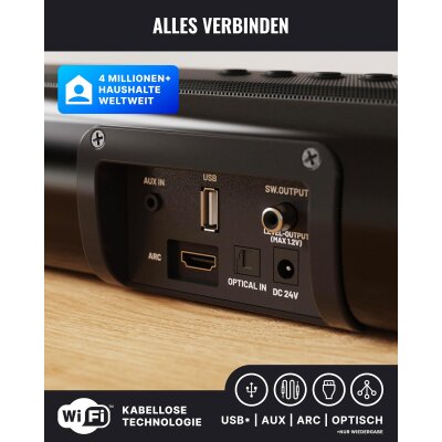 Soundbar für TV Geräte,140W 2.2 Internem Subw., BT, ARC,Majority NAGA80, GEPRÜFT