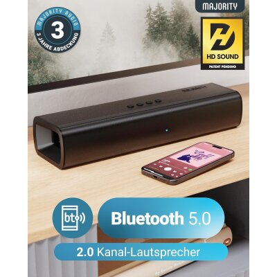 TV Soundbar, HDMI ARC, BT, USB & AUX, Majority NAGA40, WIE NEU