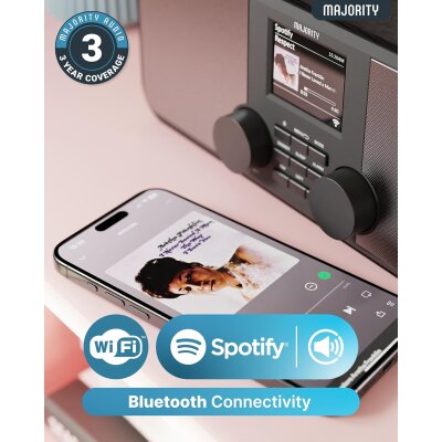 Internet- & DAB+ Radio, BT, Line-Out, Spotify, Wecker, Majority Rostock, GEPRÜFT