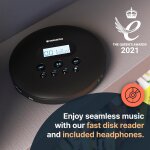 CD Player, Discman, Bluetooth, MP3 | Oakcastle CD100, tragbar, Schwarz, WIE NEU