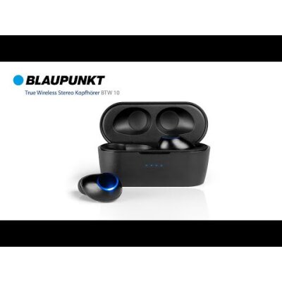 In Ear Kopfhörer, Blaupunkt BTW 10, BT 5.0, TWS, Ladecase, Schwarz,GEPRÜFT - GUT