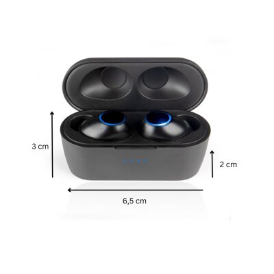 In Ear Kopfhörer, Blaupunkt BTW 10, BT 5.0, TWS, Ladecase, Schwarz,GEPRÜFT - GUT