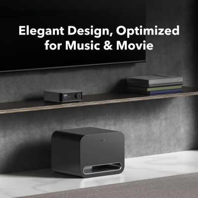 Active Subwoofer, Wi-Fi 6E, Bluetooth 5.3, Kalibrierung, WiiM Sub Pro Black, NEU