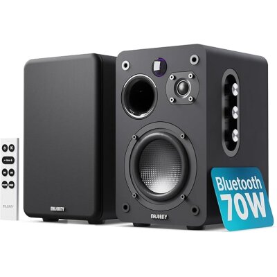 Regallautsprecher, Aktiv, HDMI ARC, BT, Schwarz,1 Paar,...