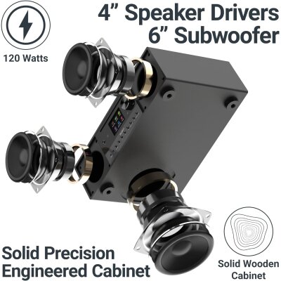 Internetradio, DAB+, CD, BT, eingebauter Subwoofer, Quadriga, schwarz, WIE NEU