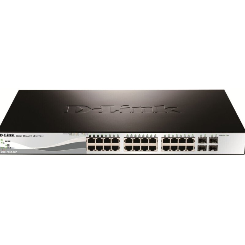 Smart Switch, 24× Gigabit, 4× SFP, 193 W PoE – D-Link DGS-1210-28P/E, WIE NEU