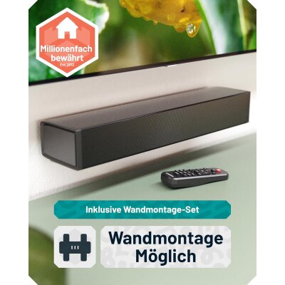 Soundbar TV Lautsprecher, Klein, mit HDMI Kabel, ARC,BT, Oakcastle SB40, GEPRÜFT