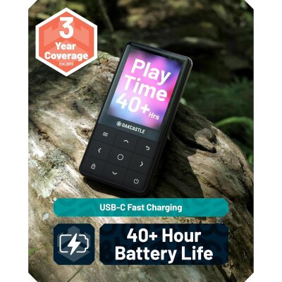 MP3-Player 64 GB, BT, microSD bis 128 GB, 50 h Akku, MP300, Oakcastle, Geprüft
