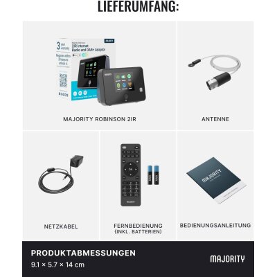 Tuner Upgrade, Internet Radio, DAB+, klein, Majority Robinson 2IR, GEPRÜFT- GUT