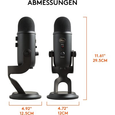 Mikrofon Podcast Streaming USB Studio Logitech G Blue Yeti GEPRÜFT WIE NEU