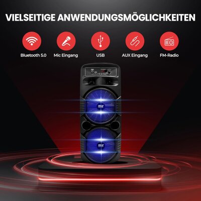 Pyle Partybox 600 W Bluetooth PA Lautsprecher mit Akku, PPHP2835B, GEPRÜFT - GUT