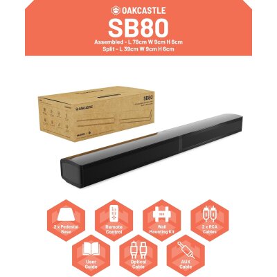 TV Soundbar teilbar Bluetooth, Standard ohne HDMI...
