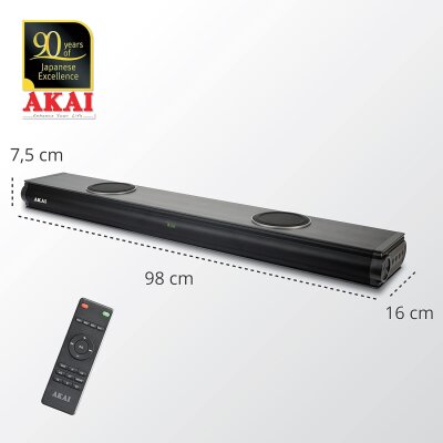Soundbar 2.2,100W, BT 5.0, Subwoofer integriert, Akai ASB-29, WIE NEU
