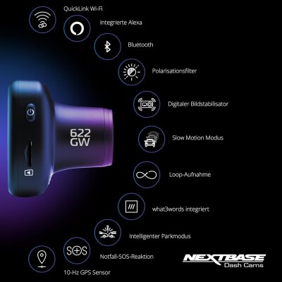 Dashcam 4k, Silber 3 Zoll HD IPS Touchdisplay,Nextbase 622GW, DEFEKT "TOT"