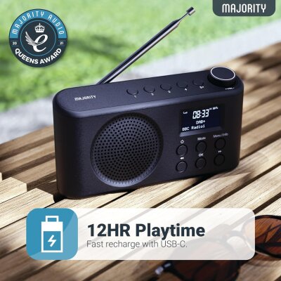 DAB+ Radio, BT, Kopfhörerbuchse, Wecker, Majority Orwell, MANGEL ANTENNE
