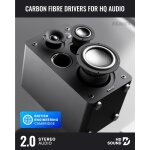 Aktiv Lautsprecher Bluetooth HDMI Phono, Paar Majority D100X Schwarz, WIE NEU