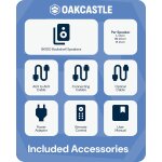 Regal Lautsprecher Aktiv HDMI, BT, Paar Oakcastle BK100 Weiss GEPRÜFT
