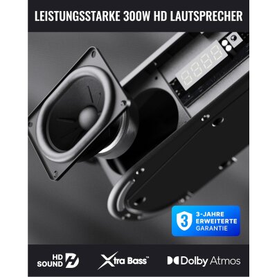 Soundbar 5.1 HDMI eARC BT Subwoofer, Majority Bowfell Halo ATMOS, UNVOLLSTÄNDIG