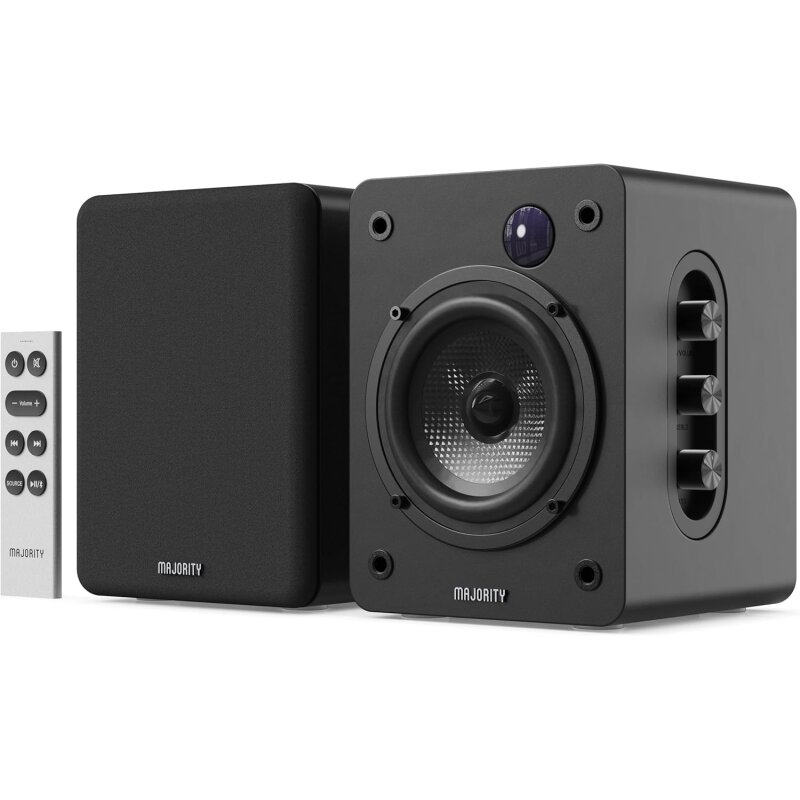 Lautsprecher Aktiv 1 Paar klein,BT,HDMI, PC Majority D50X BLK, GEPRÜFT - WIE NEU