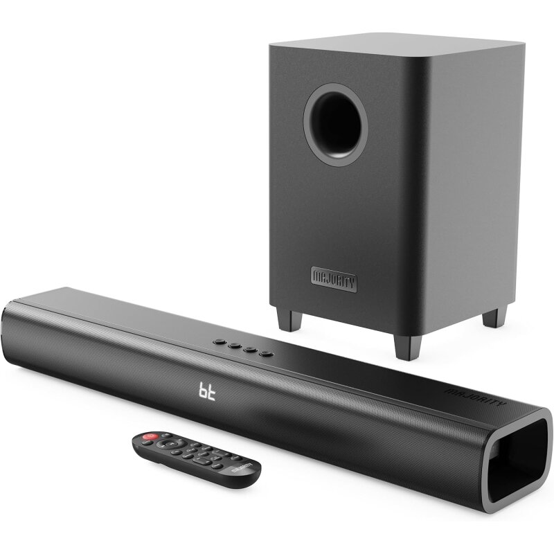 Soundbar Subwoofer 2.1 HDMI ARC Bluetooth USB, Majority NAGA 60 Plus, GEPRÜFT