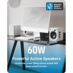 kleine Aktiv Lautsprecher Weiß, 1 Paar, BT, HDMI ARC USB, Majority D50X, WIE NEU