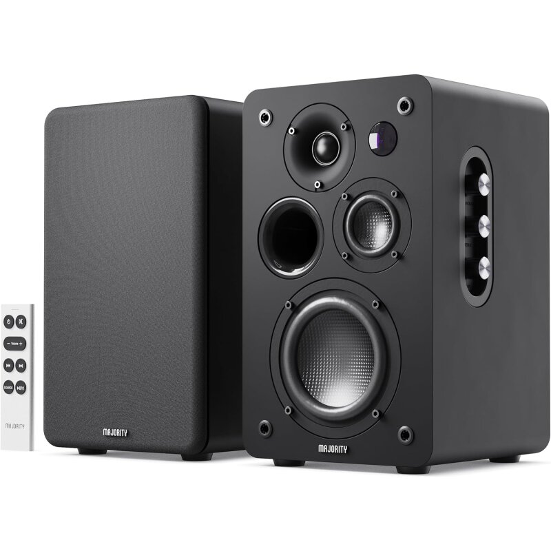 Aktiv Lautsprecher Bluetooth HDMI Phono, Paar Majority D100X Schwarz, GEPRÜFT