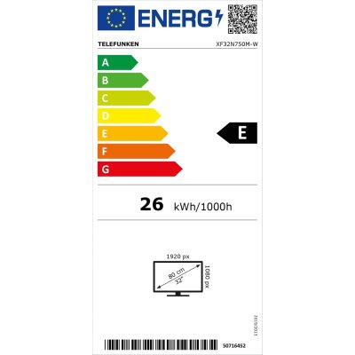 32" Full HD TV Triple-Tuner USB Mediaplayer,Telefunken XF32N750M-W UNVOLLSTÄNDIG