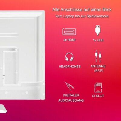 32" Full HD TV Triple-Tuner USB Mediaplayer,Telefunken XF32N750M-W UNVOLLSTÄNDIG