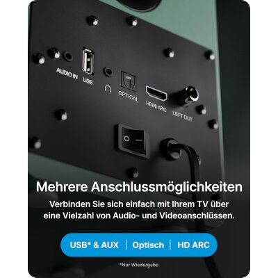 kleine Aktiv PC Lautsprecher 1 Paar BT HDMI USB, Majority...