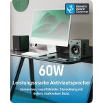kleine Aktiv PC Lautsprecher 1 Paar BT HDMI USB, Majority D50X Grün, WIE NEU
