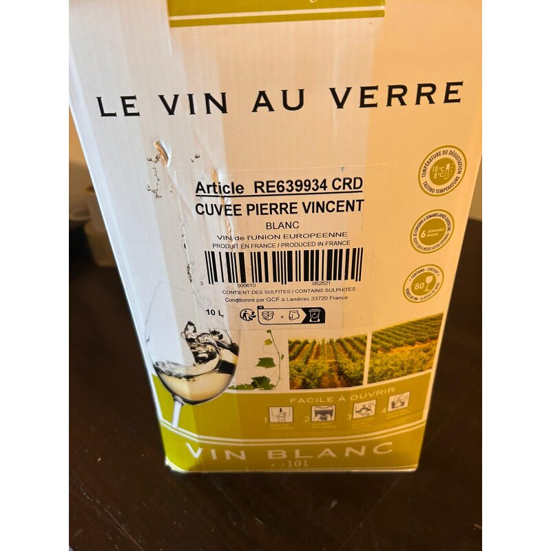 Pierre Vincent Weißwein 10L BIB – Frischer Weißwein aus Frankreich 11%