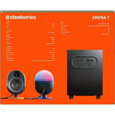Gaming Lautsprecher 2.1,RGB, BT 4.2, USB-C,SteelSeries Arena 7,GEPRÜFT - WIE NEU