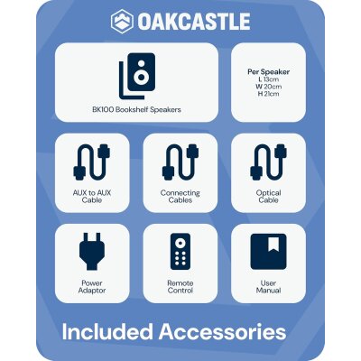 Regal Lautsprecher Aktiv HDMI, BT, Paar Oakcastle BK100 Weiss WIE NEU