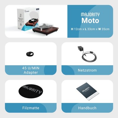 Bluetooth USB Turntable Plattenspieler Majority Moto TOT DEFEKT Bastler