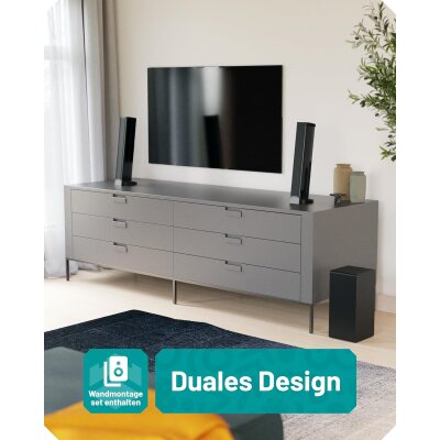 TV Soundbar 2.1 Subwoofer HDMI ARC Bluetooth, Oakcastle...