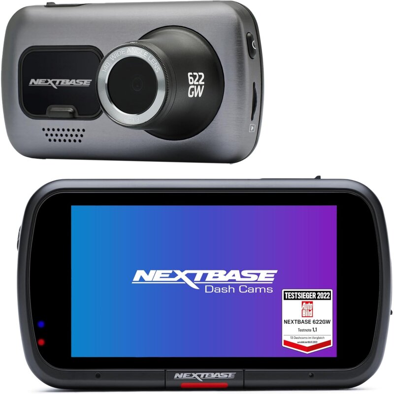 Dashcam 4k, Silber 3 Zoll HD IPS Touchdisplay,Nextbase 622GW, E-DEFEKT