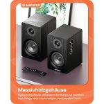 Regal Lautsprecher Aktiv HDMI, BT, Paar Oakcastle BK100 Schwarz GEPRÜFT