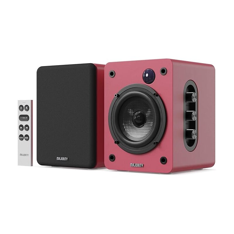 Lautsprecher Aktiv 1 Paar klein BT HDMI, PC Majority D50X Pink,GEPRÜFTE B-WARE