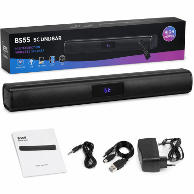 Bluetooth TV Soundbar mit Subwoofer USB AUX BS55...