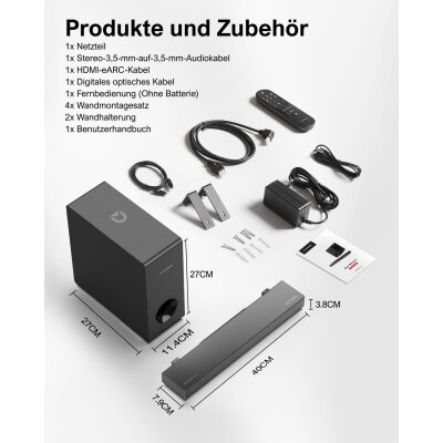 Soundbar Dolby Atmos, BT, HDMI ARC, NOVA S50 ULTIMEA,...