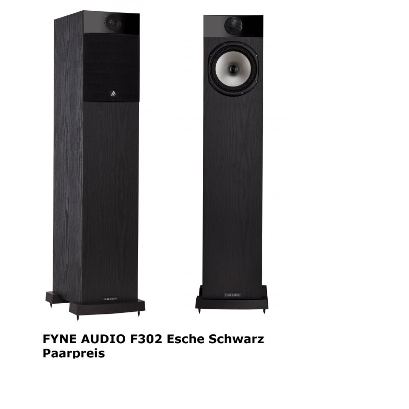 Standlautsprecher, 2-Wege, HiFi, 90 dB ESCHE Schwarz, (Paar) – Fyne Audio F302