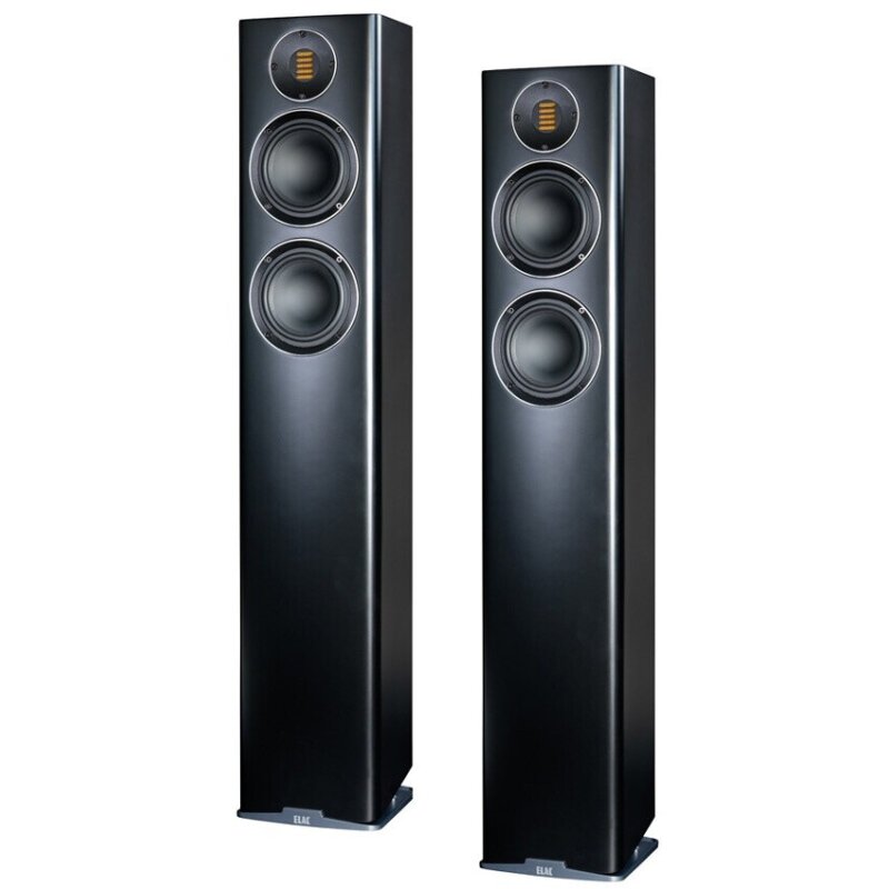 Standlautsprecher Schwarz, ELAC Carina FS247.4, 1 Paar, 2,5-Wege JET Prinzip NEU