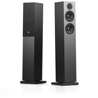 Aktive WLAN Standlautsprecher, 1 Paar, AudioPro A38W, HDMI, AirPlay2 Schwarz,NEU