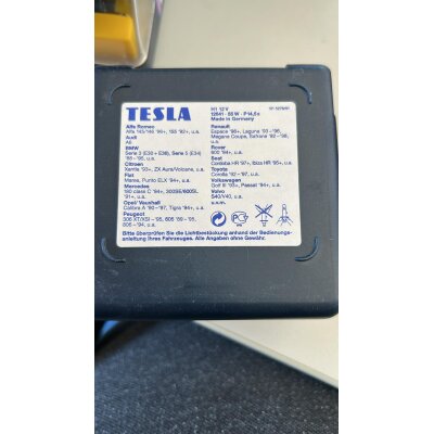 Halogen Scheinwerferlampen, H1 12V 55W P14,5s, 2er Set TESLA BLUE, NEU