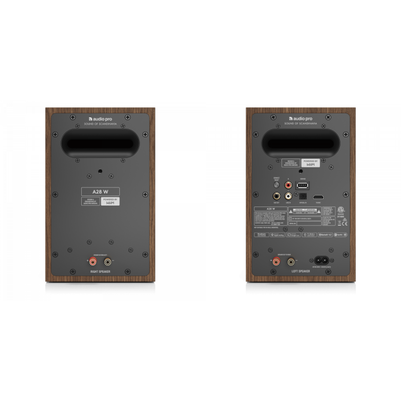 Aktive Lautsprecher, Audio Pro A28 W,1 Paar,Wi-Fi & Bluetooth, HDMI,Nussbaum,NEU
