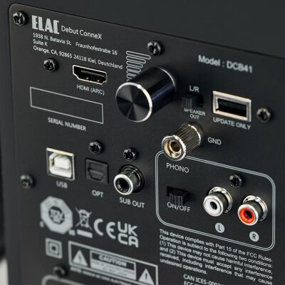 Aktivlautsprecher ELAC DCB41, 1 Paar, HDMI ARC, Bluetooth, Phono, Blau,WIE - NEU