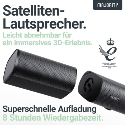 Soundbar 5.1, kabelloser Sat+Sub USB, AUX, Opt, HDMI ARC, Fernbed. Majority Everest, MANGEL