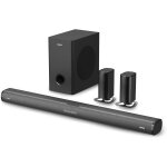 Soundbar 5.1, kabelloser Sat+Sub USB, AUX, Opt, HDMI ARC, Fernbed. Majority Everest, MANGEL