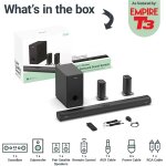 Soundbar 5.1, kabelloser Sat+Sub USB, AUX, Opt, HDMI ARC, Fernbed. Majority Everest, MANGEL
