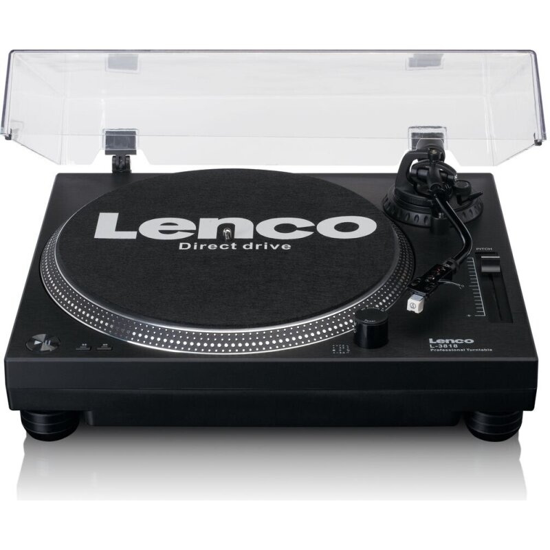 Plattenspieler Lenco L-3818BK Direktantrieb, USB Pitch, Schwarz, GEPRÜFT GUT